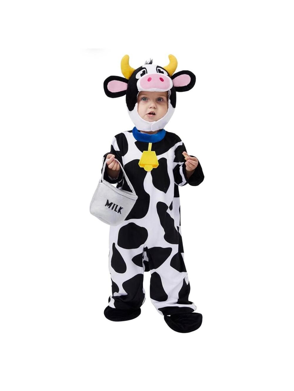 Spooktacular Creations Unisex Baby Cow Costume with Milking Bucket Child | Sz S